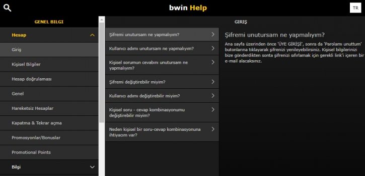 Bwin yardım sayfası