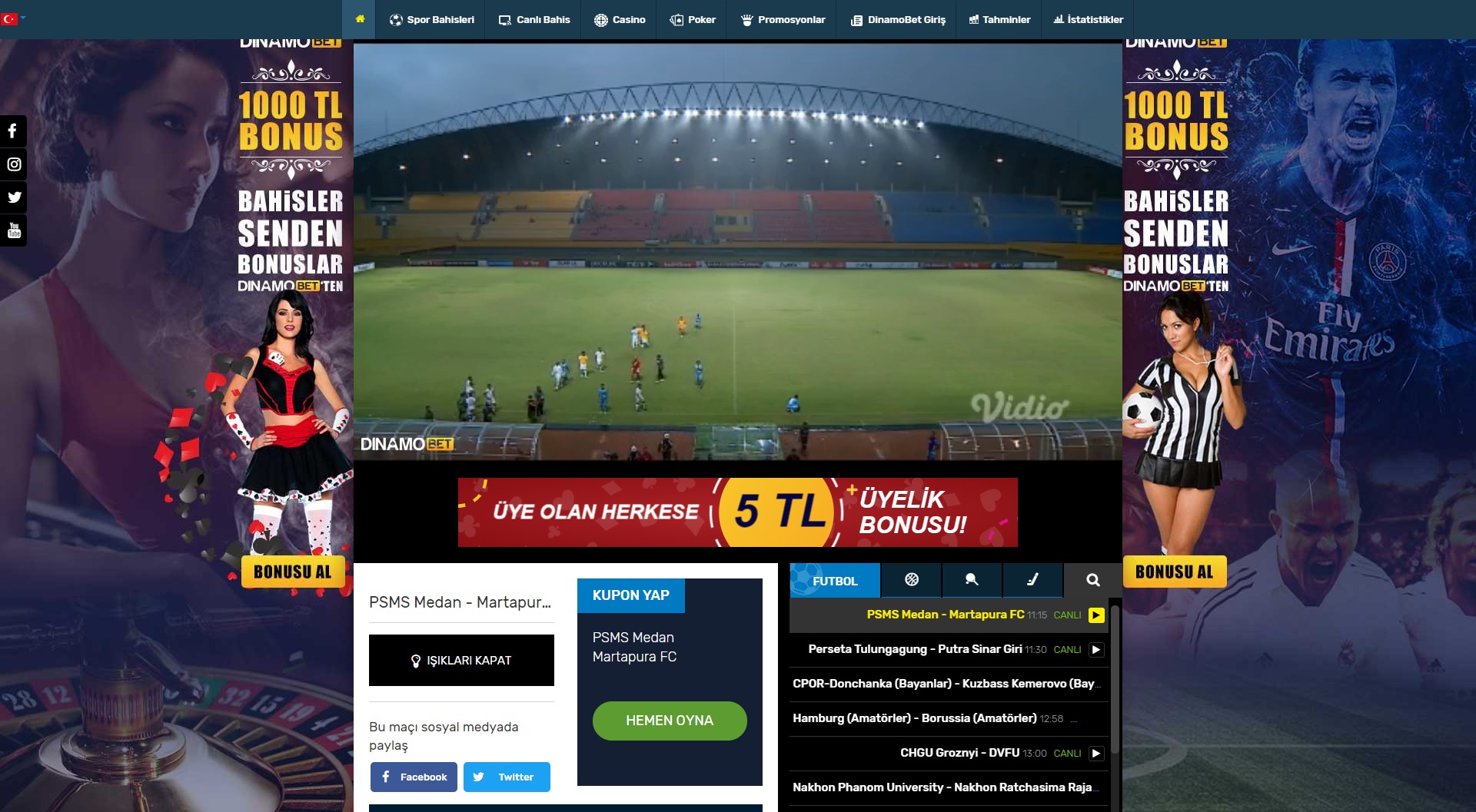 Dinamobet TV Bahis canlı tv: Casinovale Giris Casinos &
