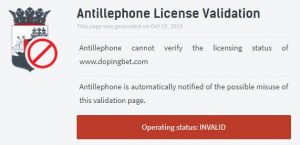 Dopingbet lisans durumu: Geçersiz ?