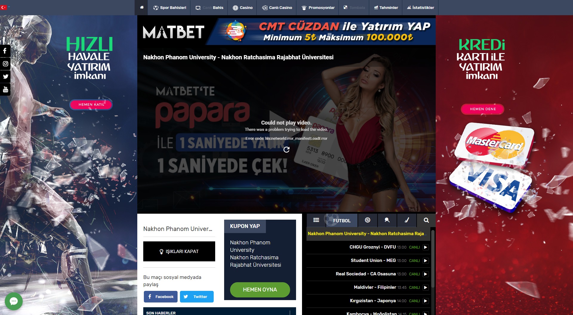 Matbet TV. Matbet. Matbet mobile. Exsen sport canlı